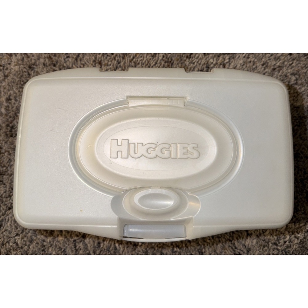Huggies‎ Baby Wipes EMPTY Container White With Pop Up Top